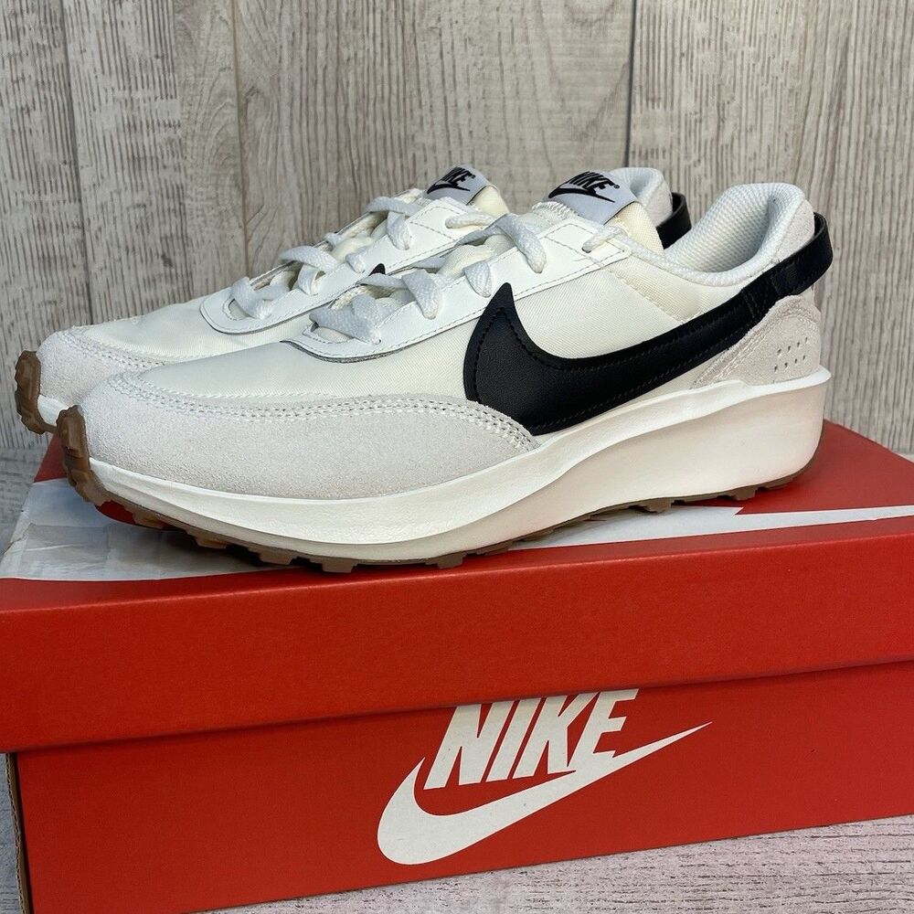 Nike Waffle Debut Womens Sz 6 Running Sneakers Sail White Black Gum DH9523-109